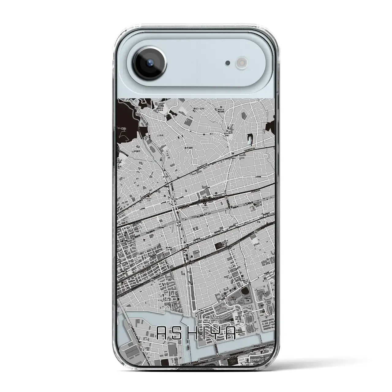 【芦屋(兵庫県)】地図柄iPhoneケース(クリアタイプ)