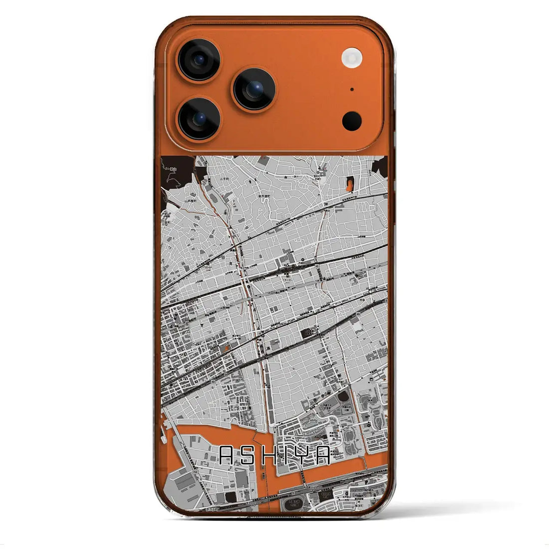 【芦屋(兵庫県)】地図柄iPhoneケース(クリアタイプ)