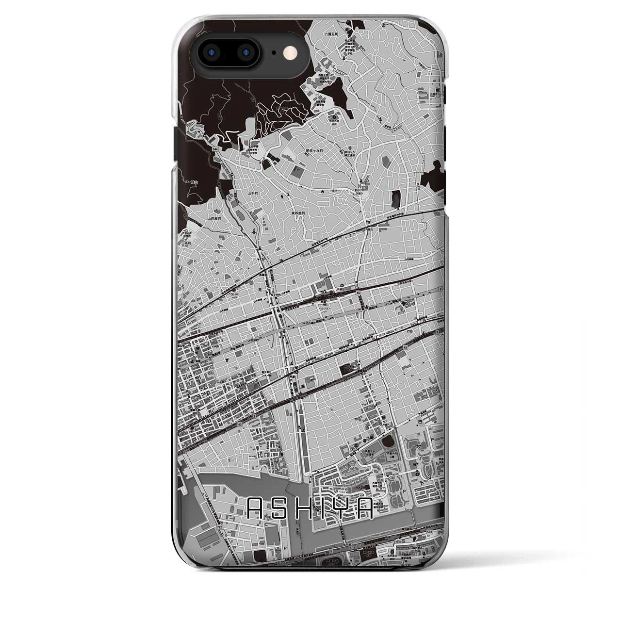 【芦屋(兵庫県)】地図柄iPhoneケース(クリアタイプ)