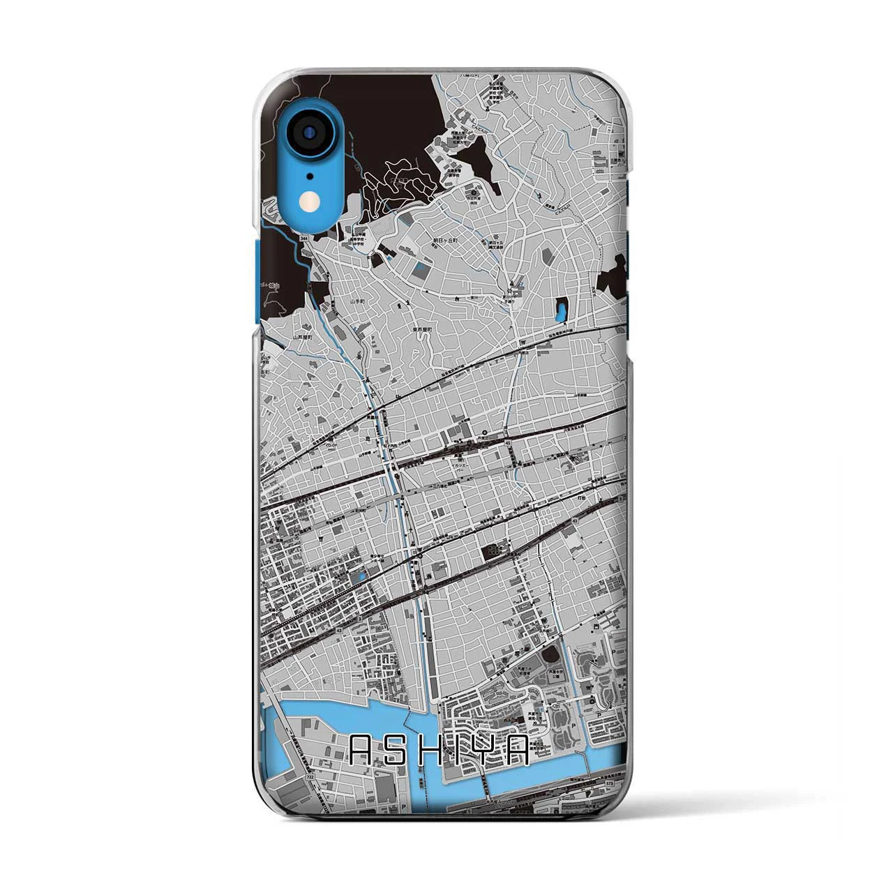 【芦屋(兵庫県)】地図柄iPhoneケース(クリアタイプ)