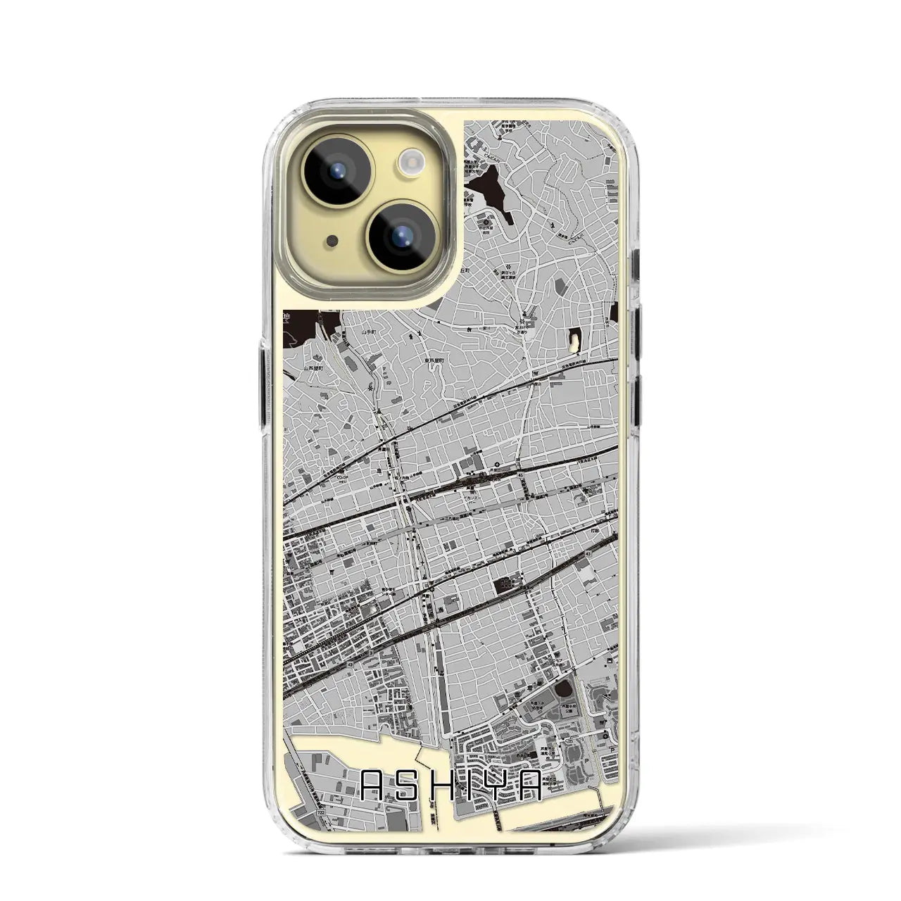 【芦屋(兵庫県)】地図柄iPhoneケース(MagSafeタイプ)