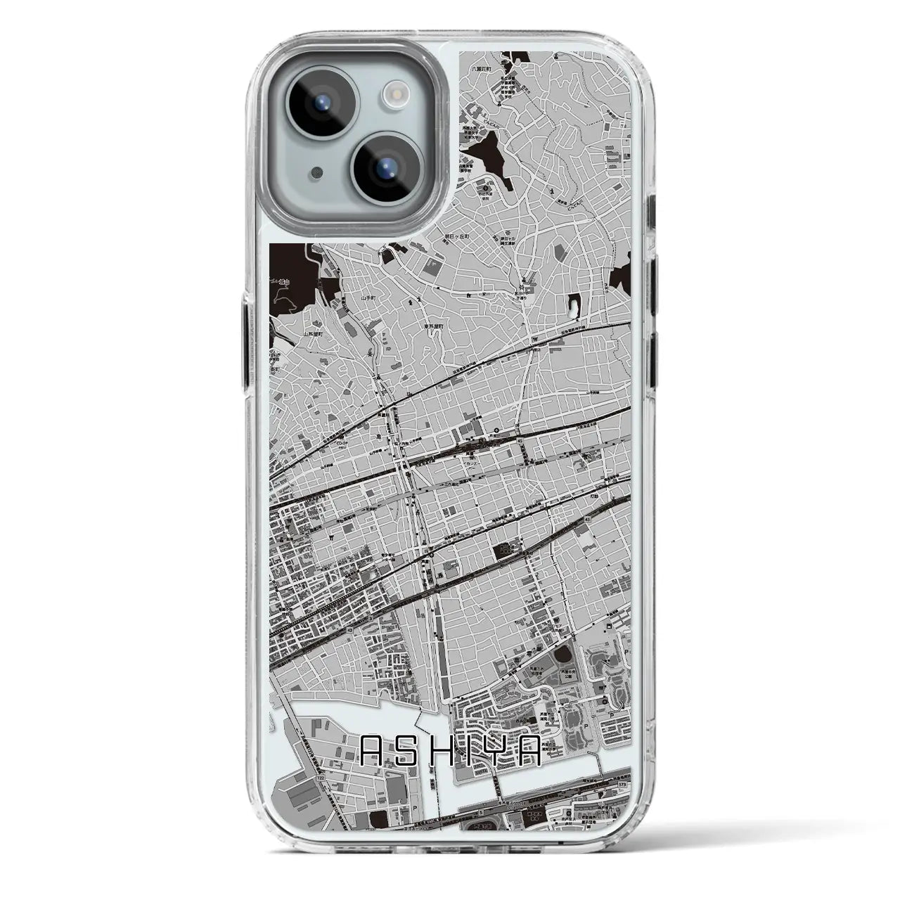 【芦屋(兵庫県)】地図柄iPhoneケース(MagSafeタイプ)