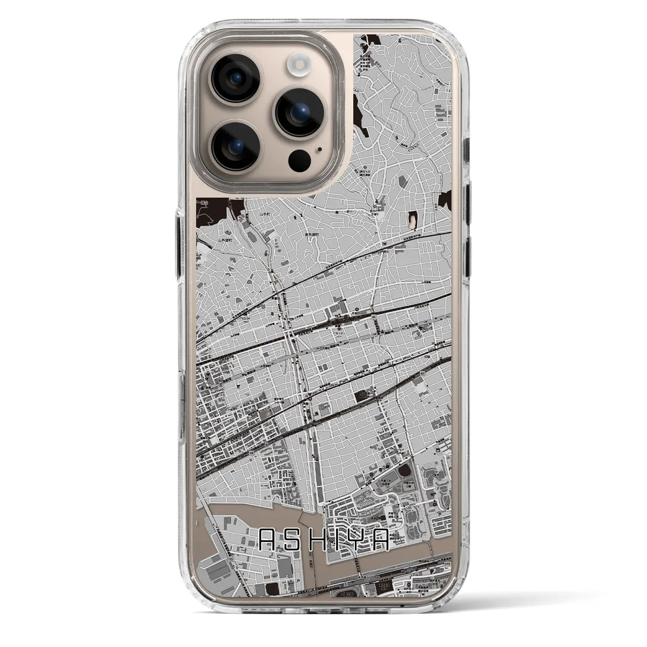 【芦屋(兵庫県)】地図柄iPhoneケース(MagSafeタイプ)