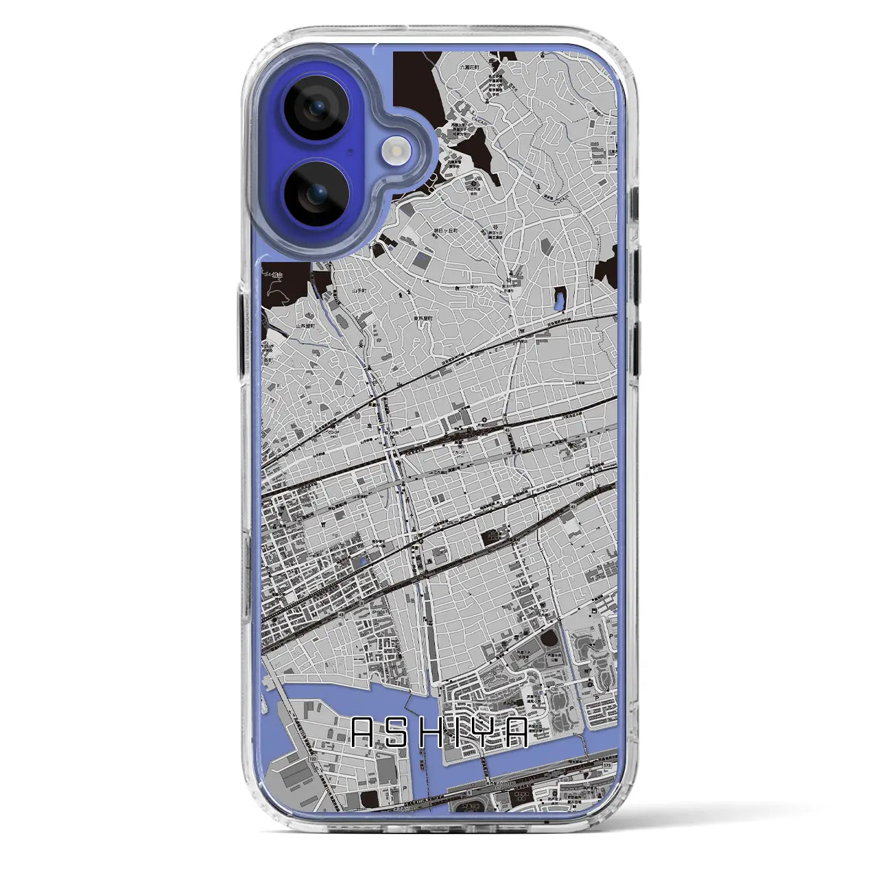 【芦屋(兵庫県)】地図柄iPhoneケース(MagSafeタイプ)