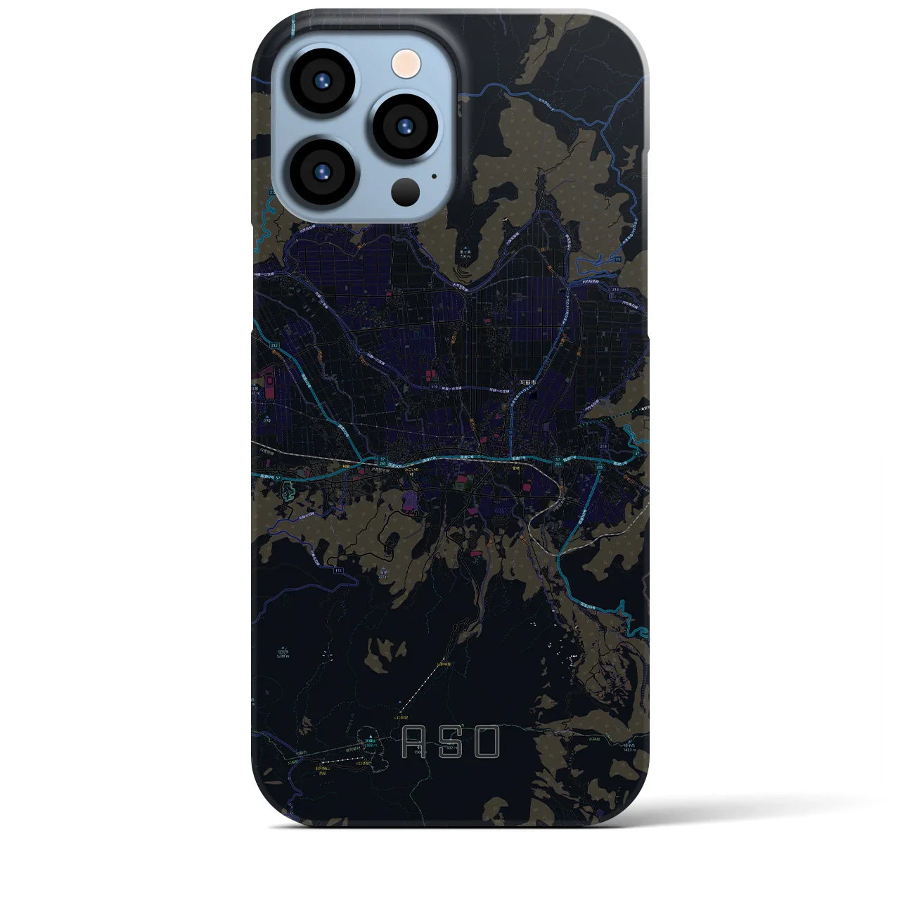 【阿蘇2(熊本県)】地図柄iPhoneケース(バックカバータイプ)