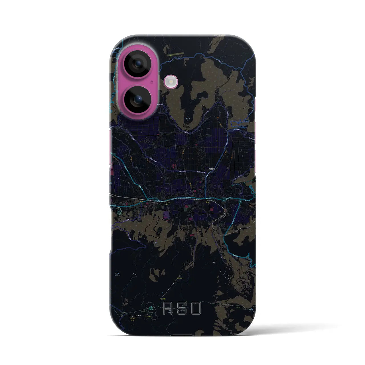 【阿蘇2(熊本県)】地図柄iPhoneケース(バックカバータイプ)