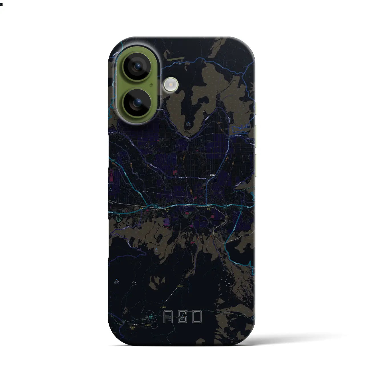 【阿蘇2(熊本県)】地図柄iPhoneケース(バックカバータイプ)