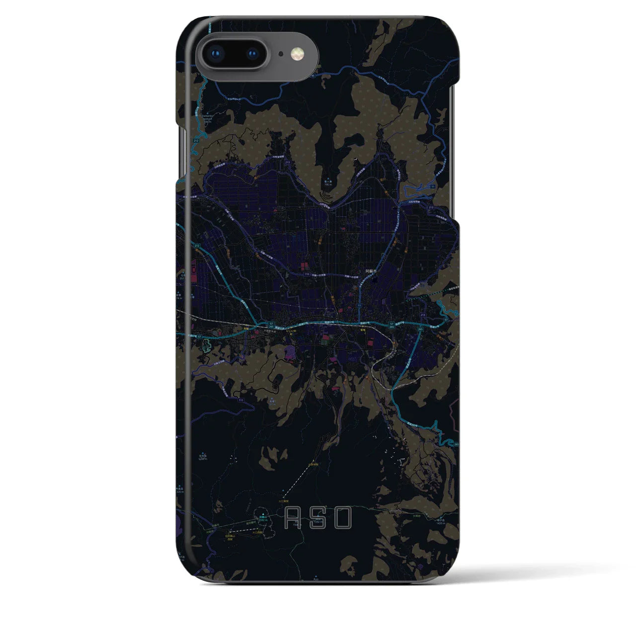 【阿蘇2(熊本県)】地図柄iPhoneケース(バックカバータイプ)