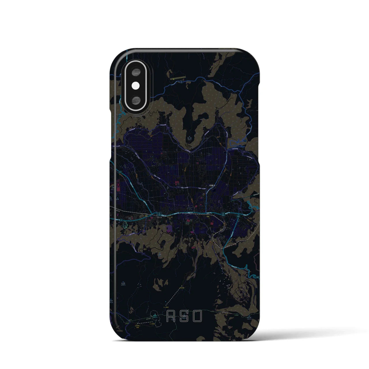 【阿蘇2(熊本県)】地図柄iPhoneケース(バックカバータイプ)