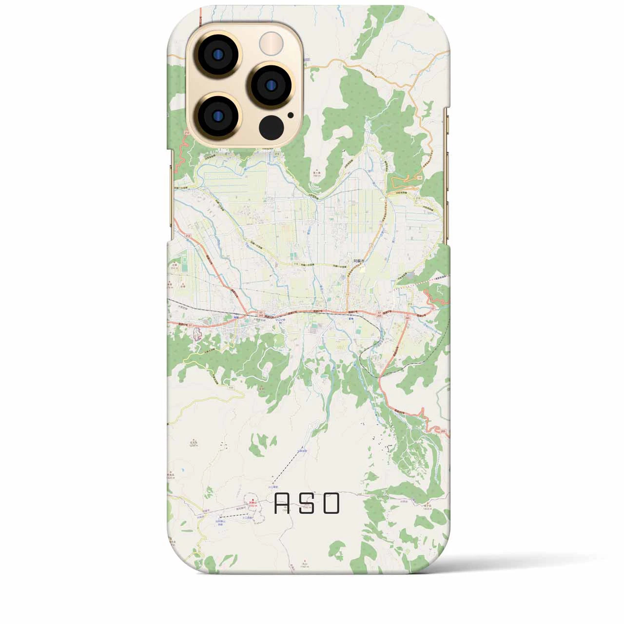 【阿蘇2(熊本県)】地図柄iPhoneケース(バックカバータイプ)