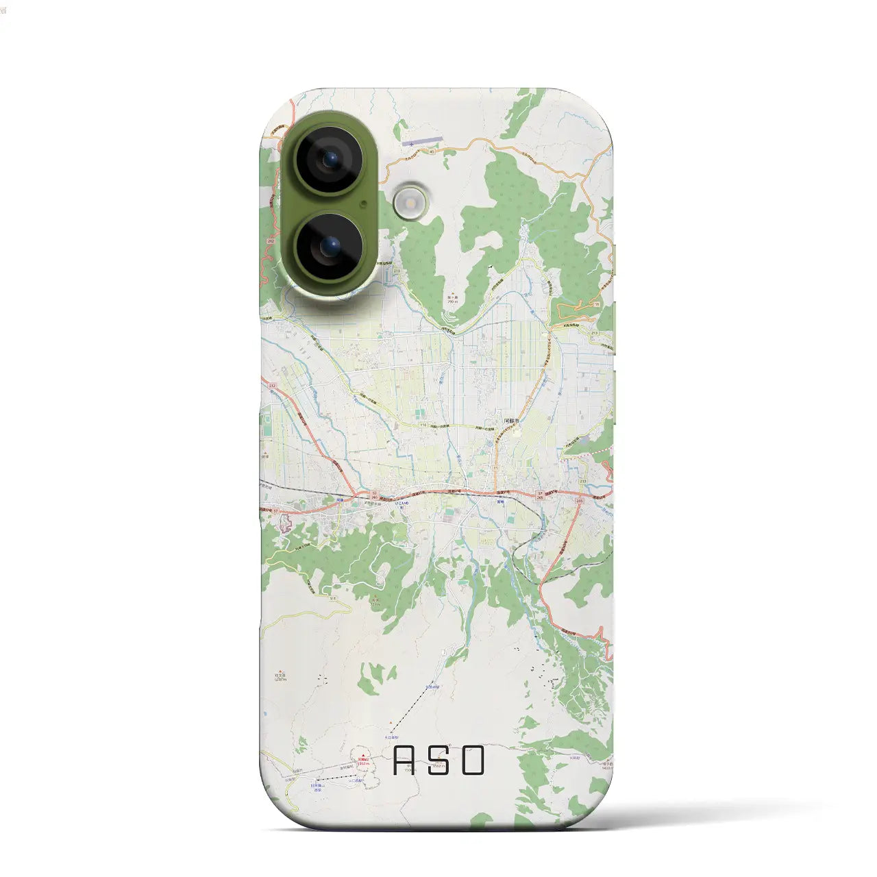 【阿蘇2(熊本県)】地図柄iPhoneケース(バックカバータイプ)