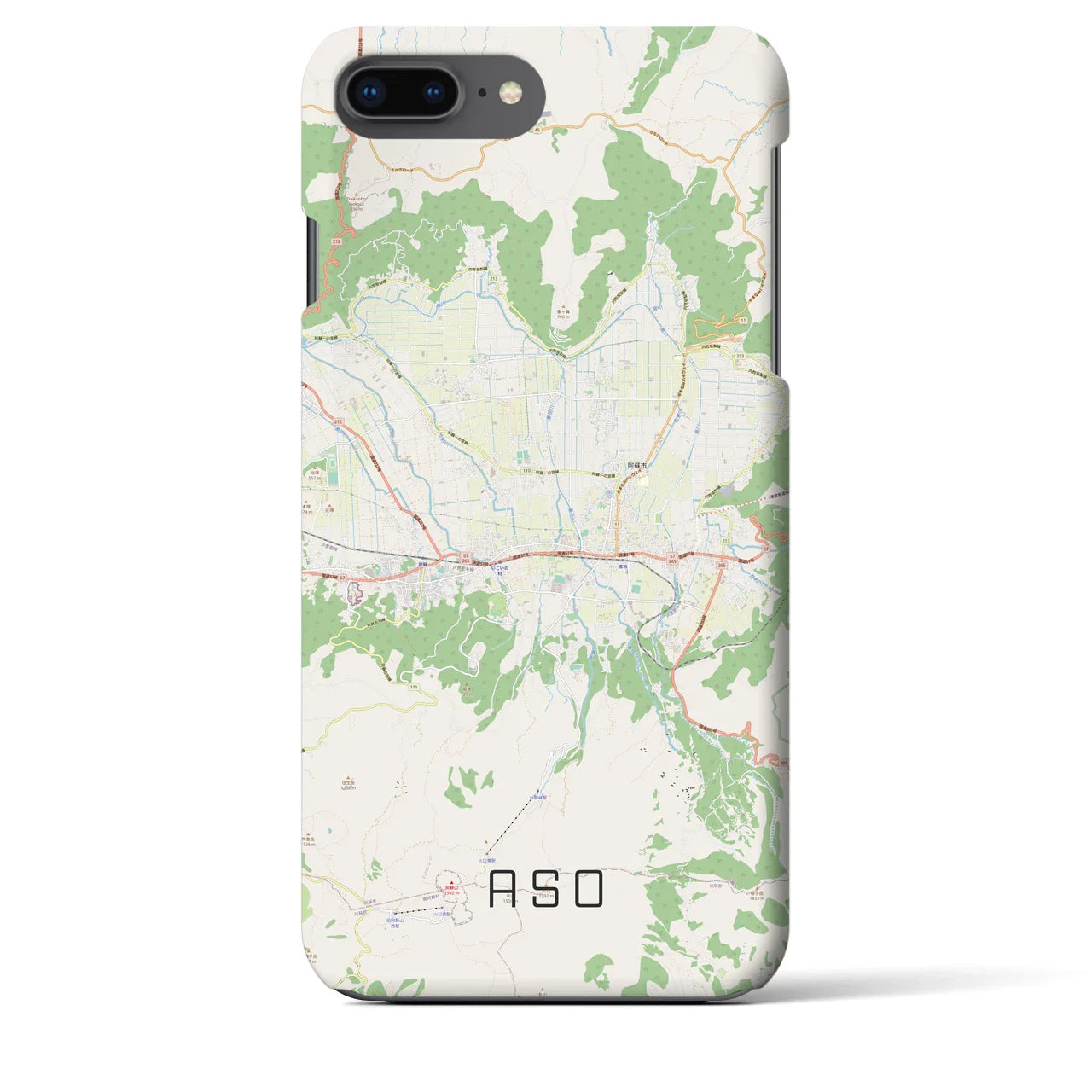 【阿蘇2(熊本県)】地図柄iPhoneケース(バックカバータイプ)