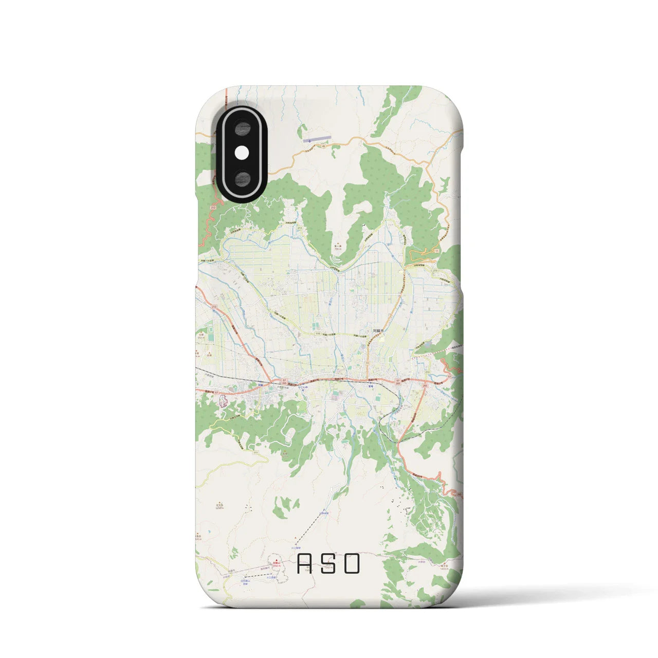 【阿蘇2(熊本県)】地図柄iPhoneケース(バックカバータイプ)