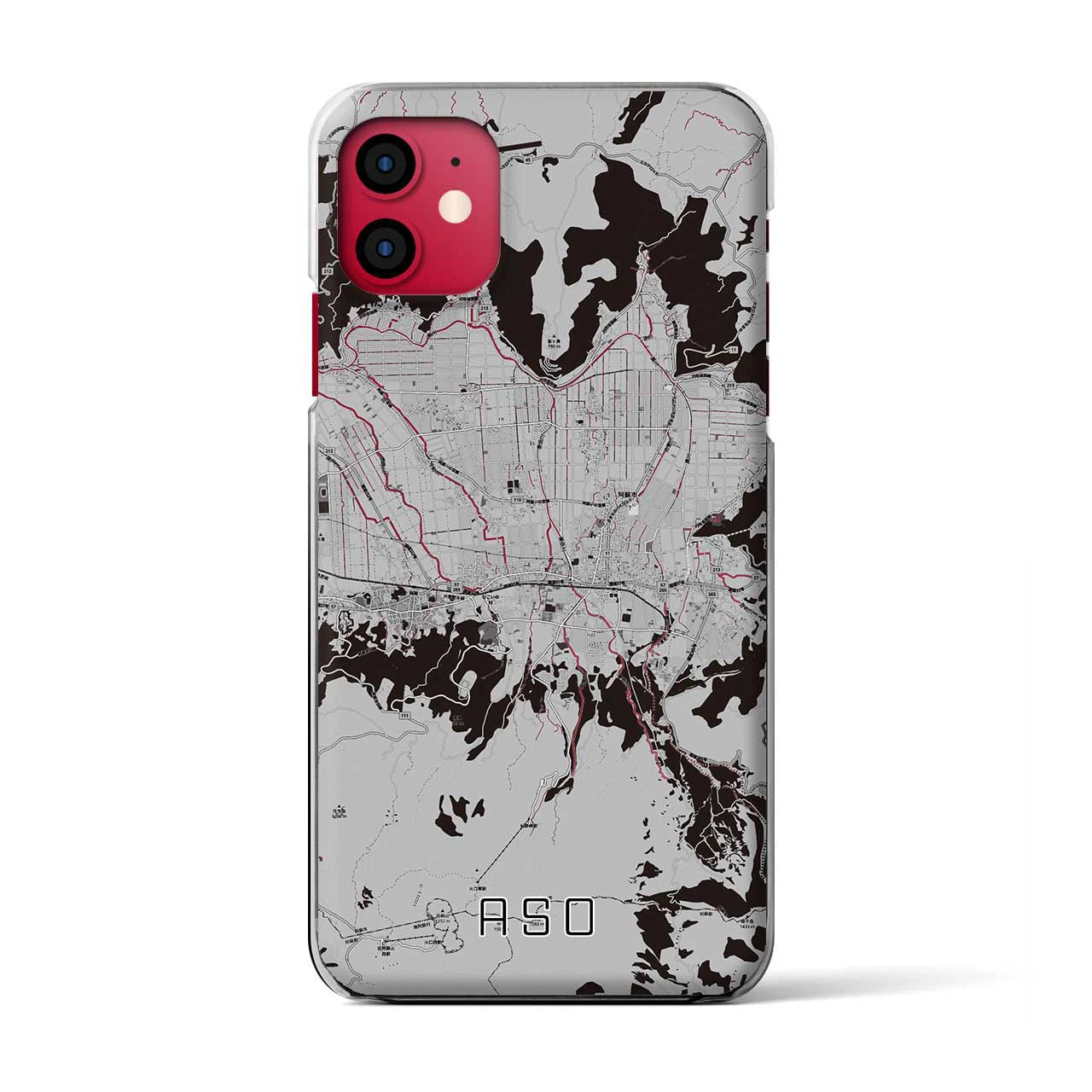 【阿蘇2(熊本県)】地図柄iPhoneケース(クリアタイプ)