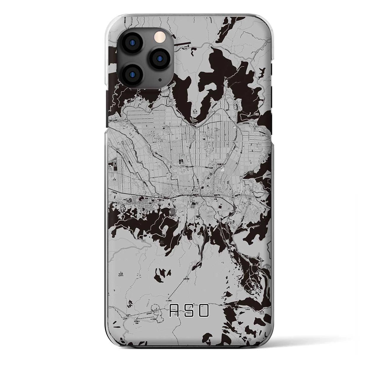 【阿蘇2(熊本県)】地図柄iPhoneケース(クリアタイプ)