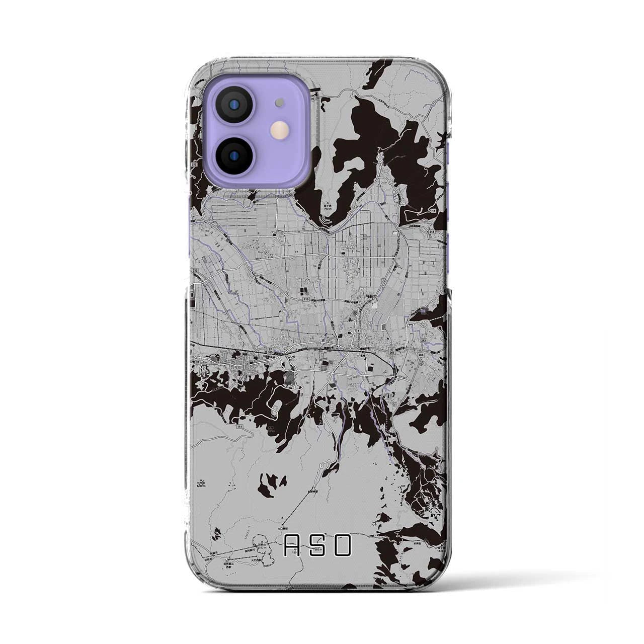 【阿蘇2(熊本県)】地図柄iPhoneケース(クリアタイプ)