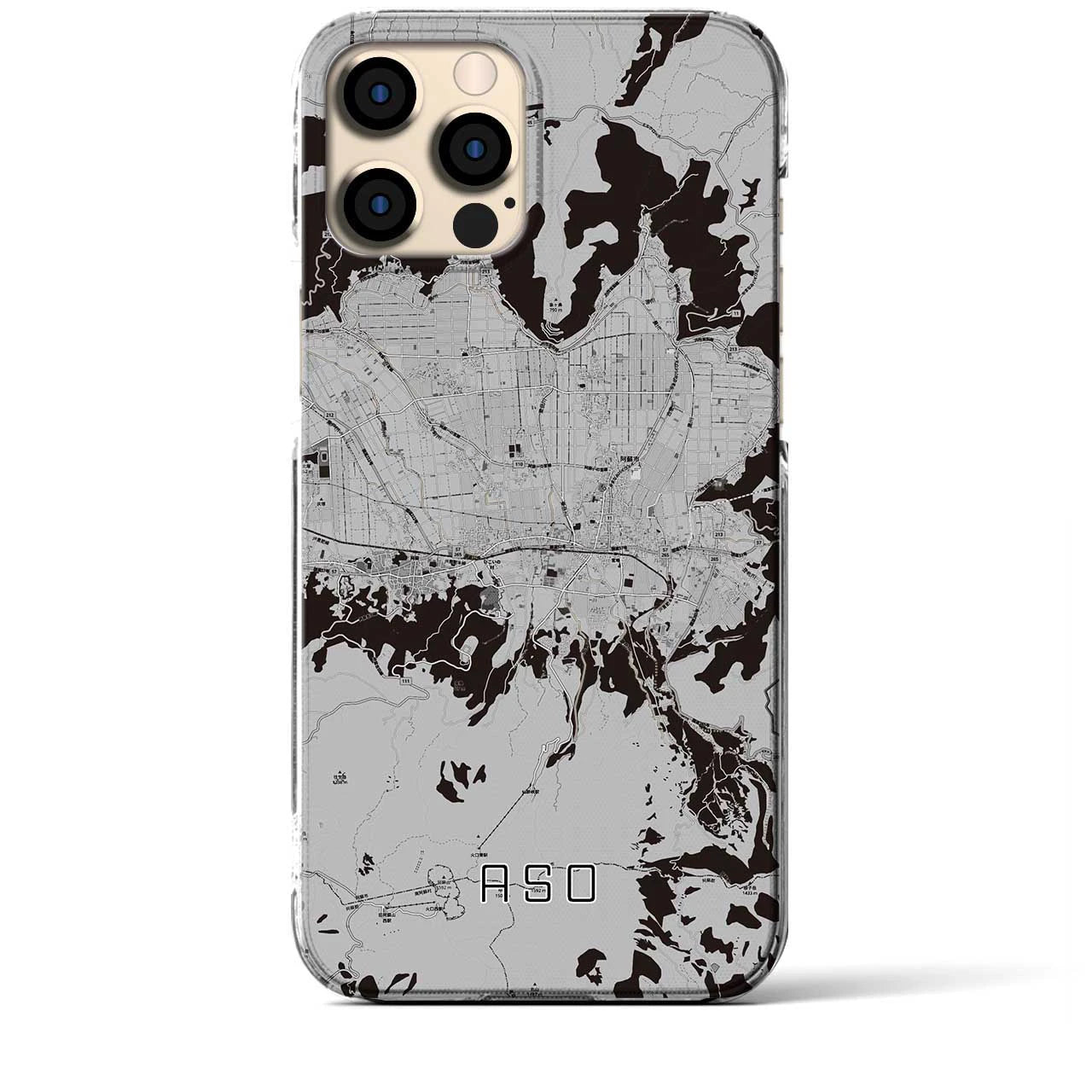 【阿蘇2(熊本県)】地図柄iPhoneケース(クリアタイプ)