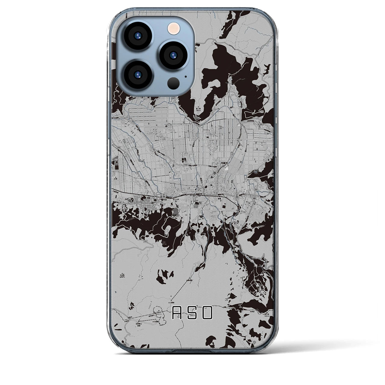 【阿蘇2(熊本県)】地図柄iPhoneケース(クリアタイプ)