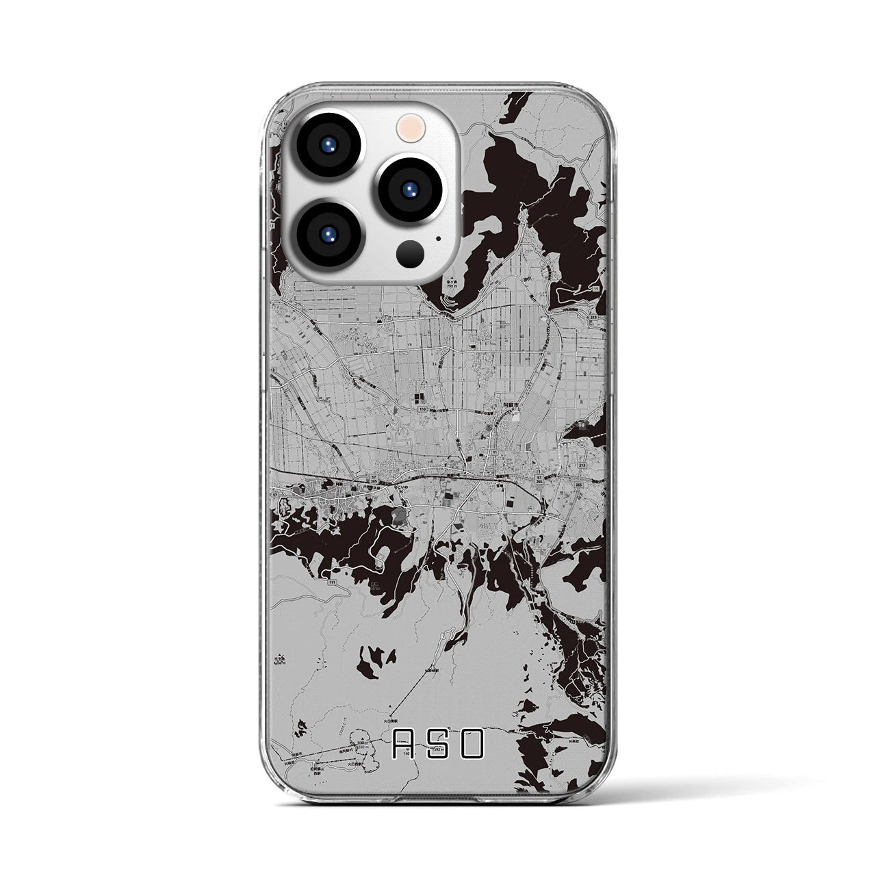 【阿蘇2(熊本県)】地図柄iPhoneケース(クリアタイプ)