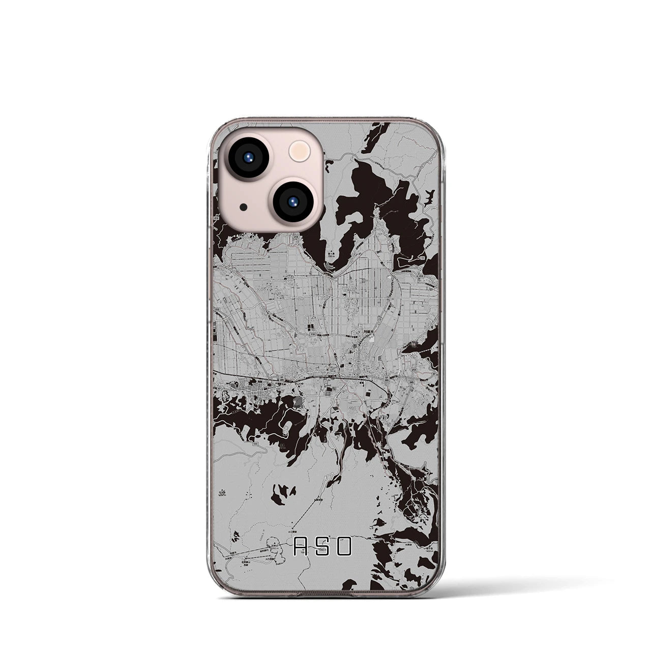 【阿蘇2(熊本県)】地図柄iPhoneケース(クリアタイプ)