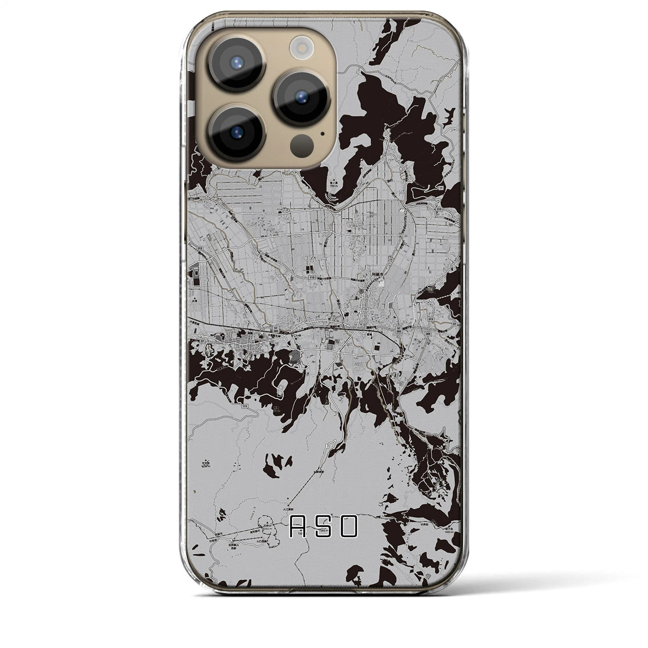 【阿蘇2(熊本県)】地図柄iPhoneケース(クリアタイプ)