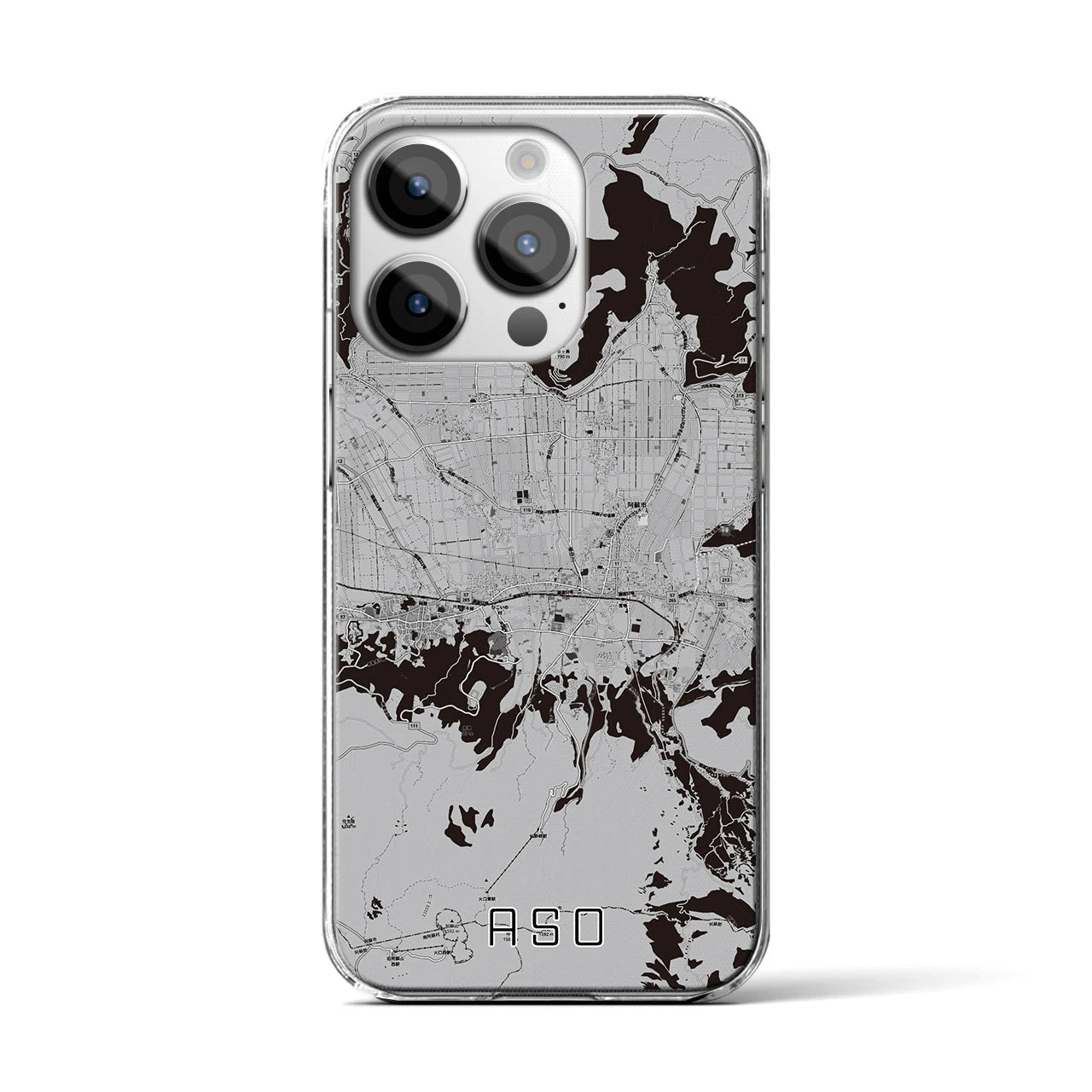 【阿蘇2(熊本県)】地図柄iPhoneケース(クリアタイプ)