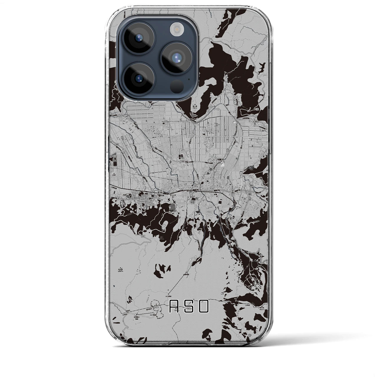 【阿蘇2(熊本県)】地図柄iPhoneケース(クリアタイプ)