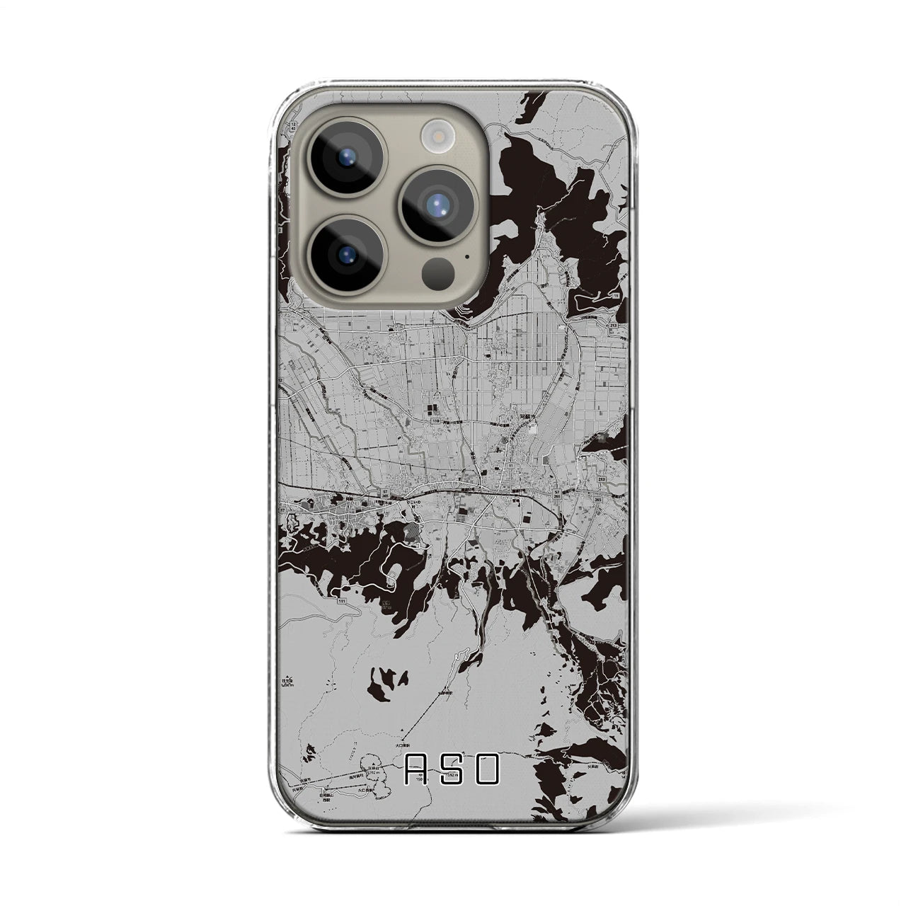 【阿蘇2(熊本県)】地図柄iPhoneケース(クリアタイプ)