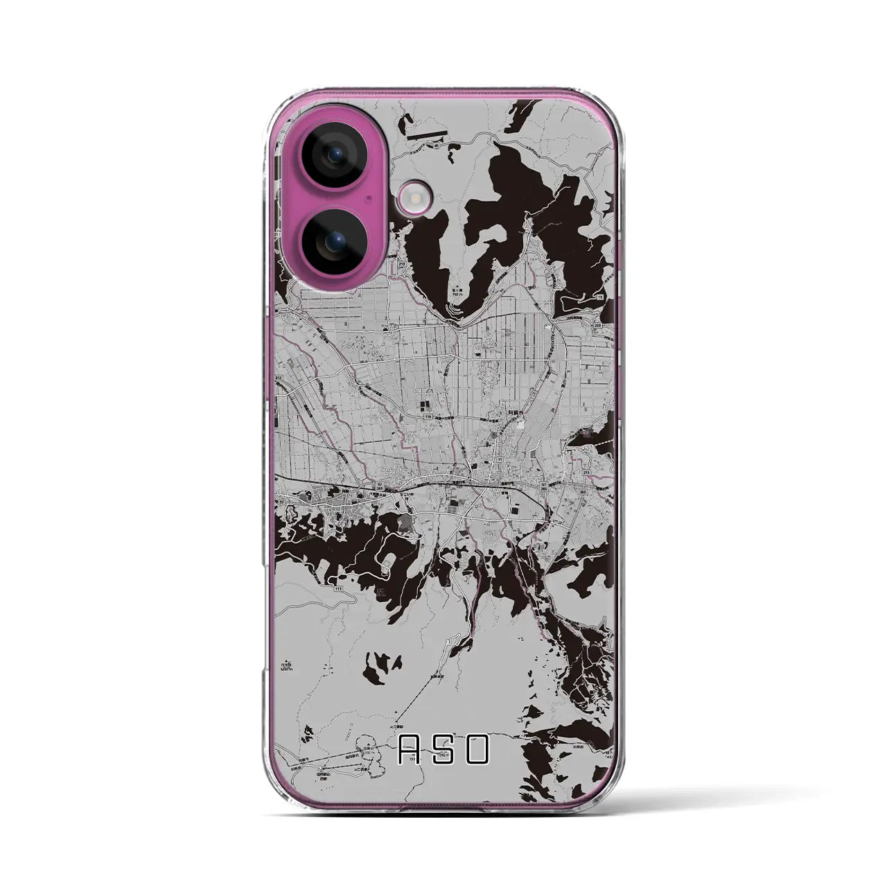 【阿蘇2(熊本県)】地図柄iPhoneケース(クリアタイプ)