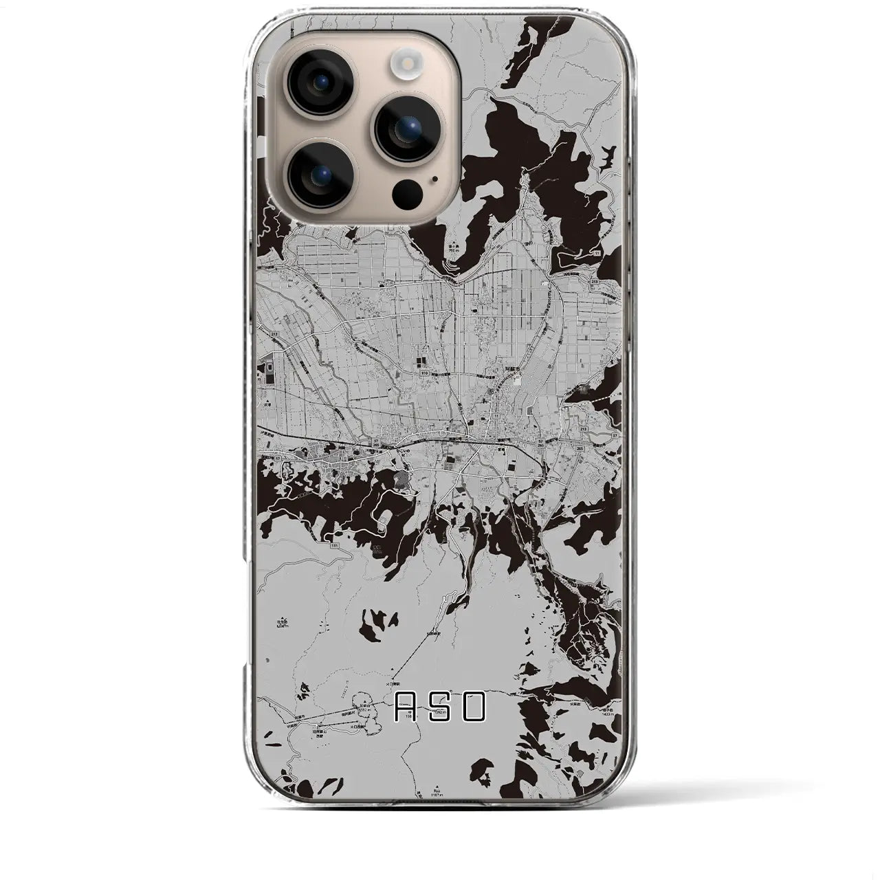 【阿蘇2(熊本県)】地図柄iPhoneケース(クリアタイプ)