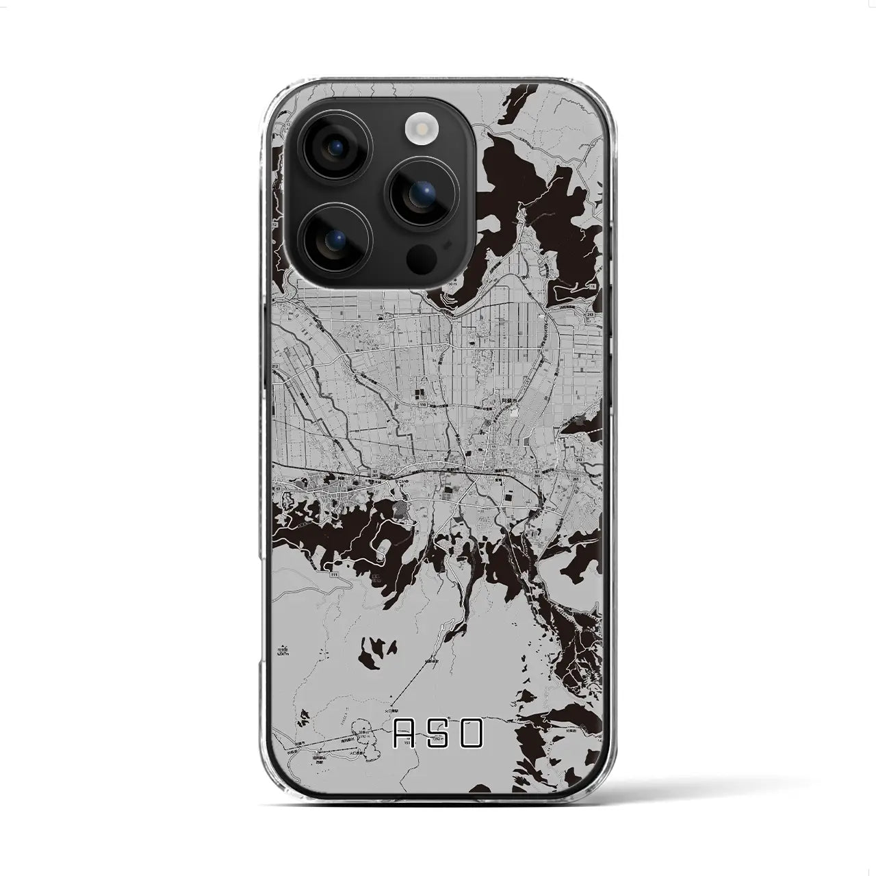 【阿蘇2(熊本県)】地図柄iPhoneケース(クリアタイプ)