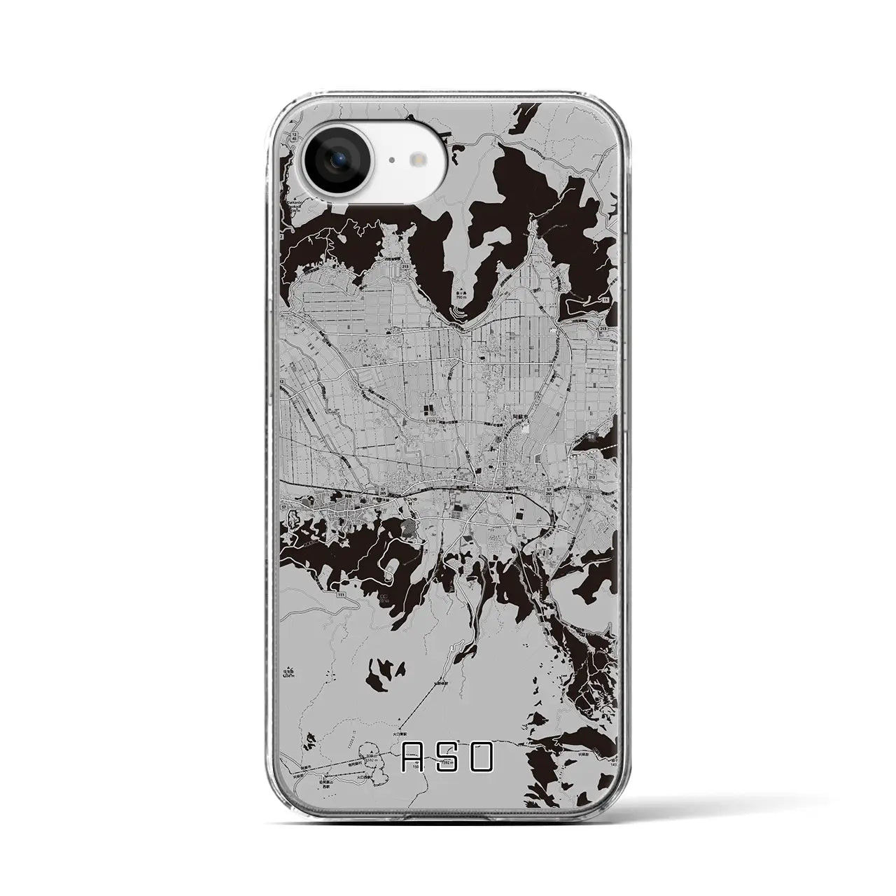 【阿蘇2(熊本県)】地図柄iPhoneケース(クリアタイプ)