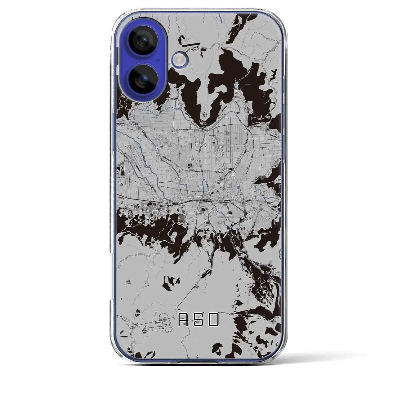 【阿蘇2(熊本県)】地図柄iPhoneケース(クリアタイプ)