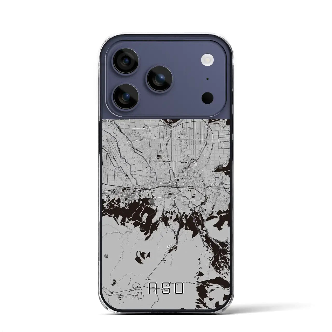 【阿蘇2(熊本県)】地図柄iPhoneケース(クリアタイプ)