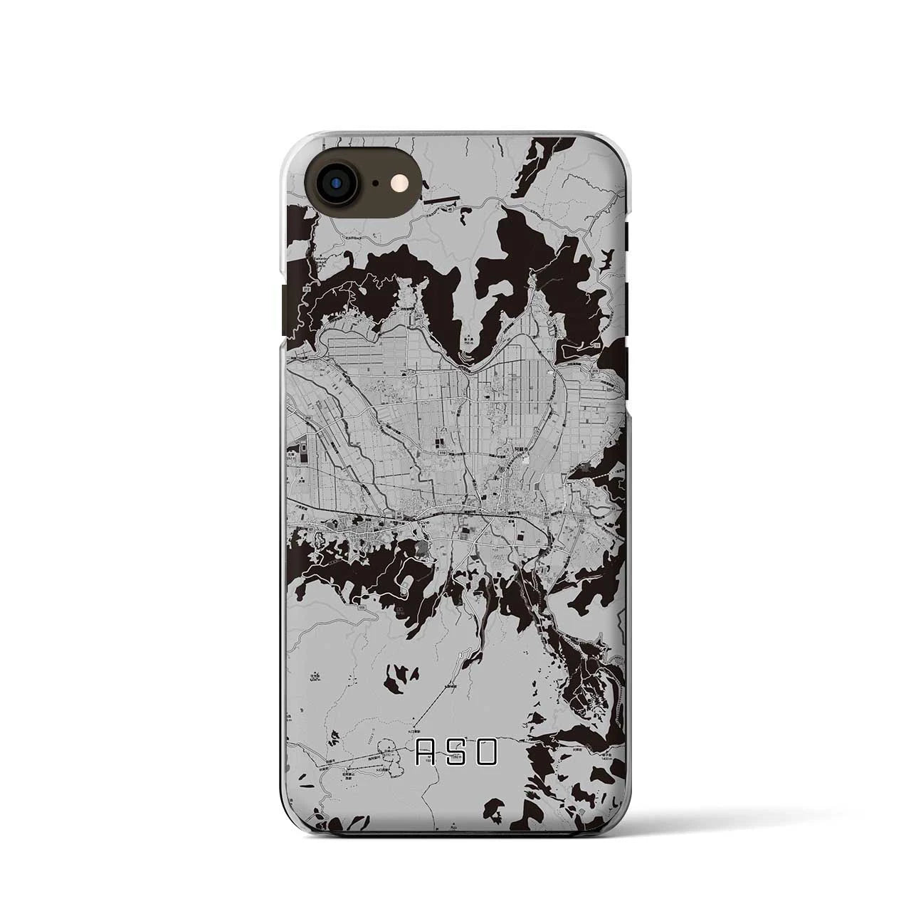 【阿蘇2(熊本県)】地図柄iPhoneケース(クリアタイプ)