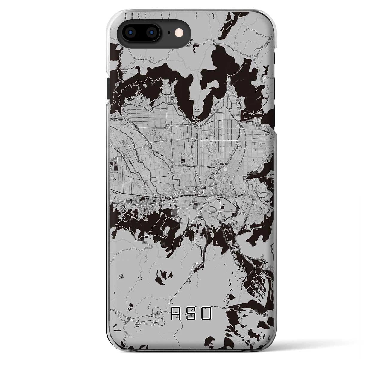 【阿蘇2(熊本県)】地図柄iPhoneケース(クリアタイプ)