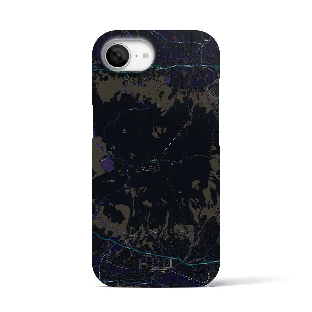 【阿蘇(熊本県)】地図柄iPhoneケース(バックカバータイプ)