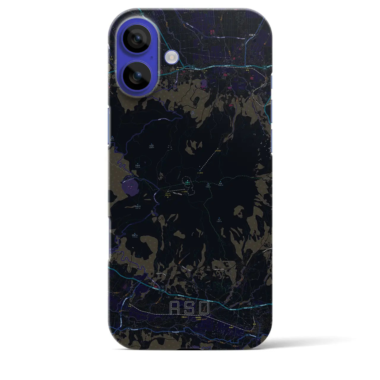 【阿蘇(熊本県)】地図柄iPhoneケース(バックカバータイプ)