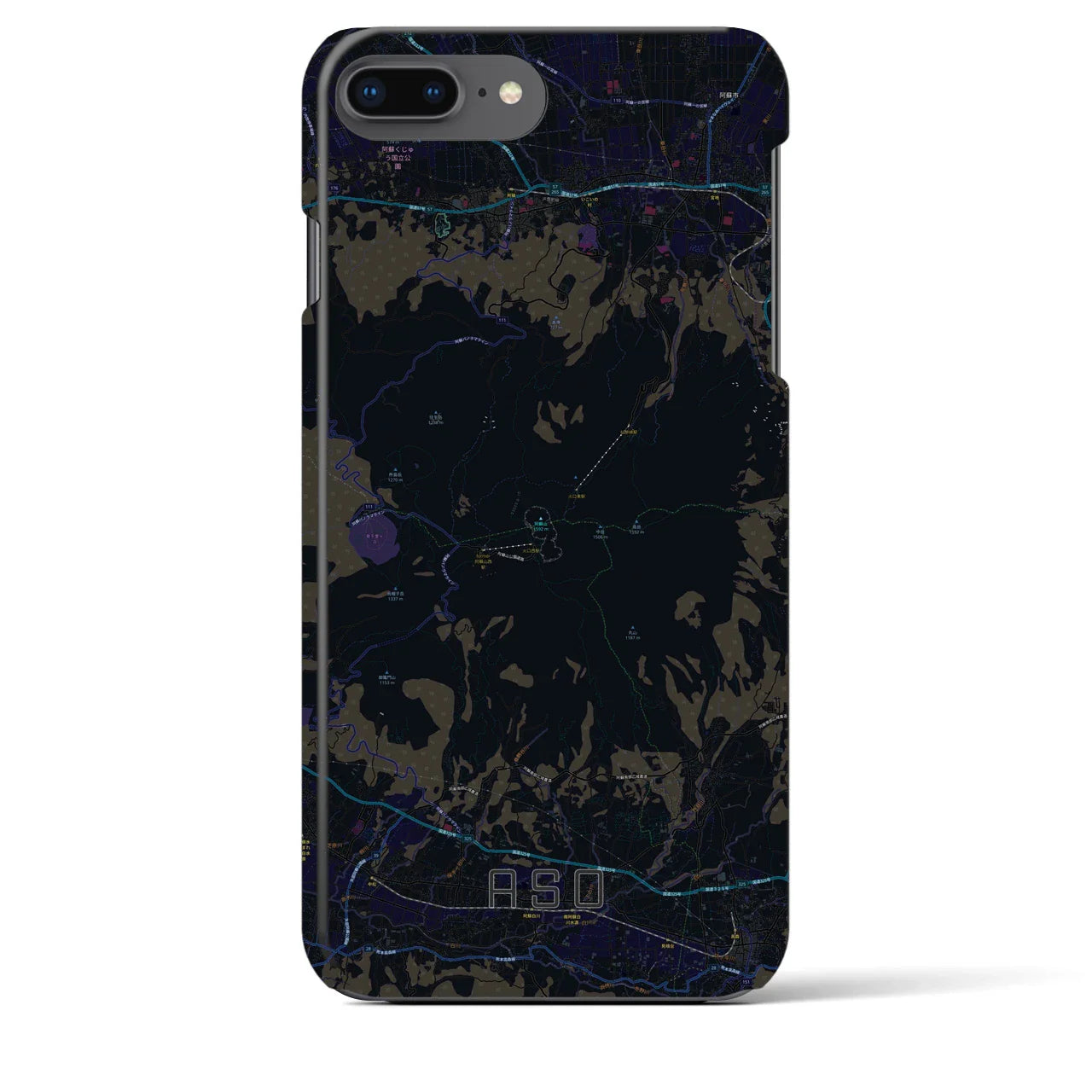 【阿蘇(熊本県)】地図柄iPhoneケース(バックカバータイプ)