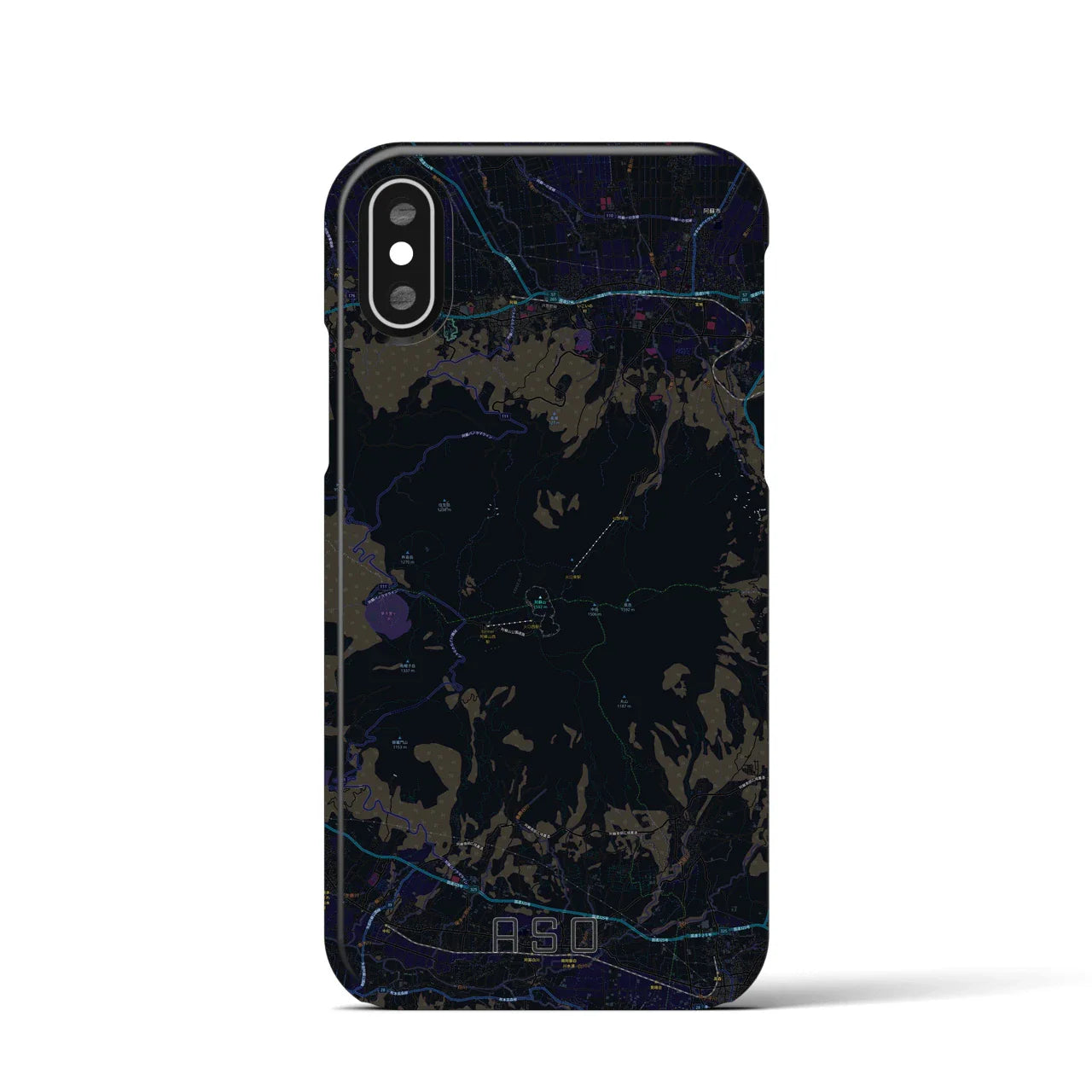 【阿蘇(熊本県)】地図柄iPhoneケース(バックカバータイプ)