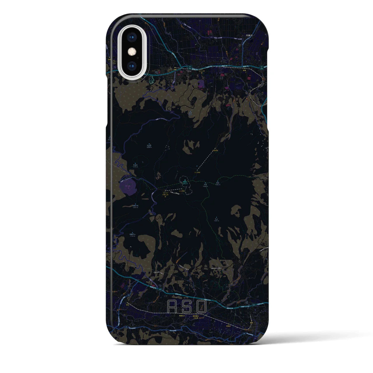 【阿蘇(熊本県)】地図柄iPhoneケース(バックカバータイプ)