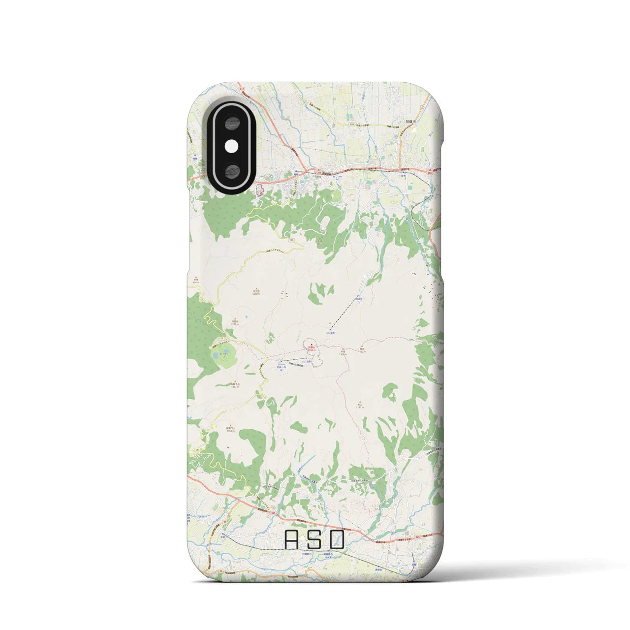 【阿蘇(熊本県)】地図柄iPhoneケース(バックカバータイプ)