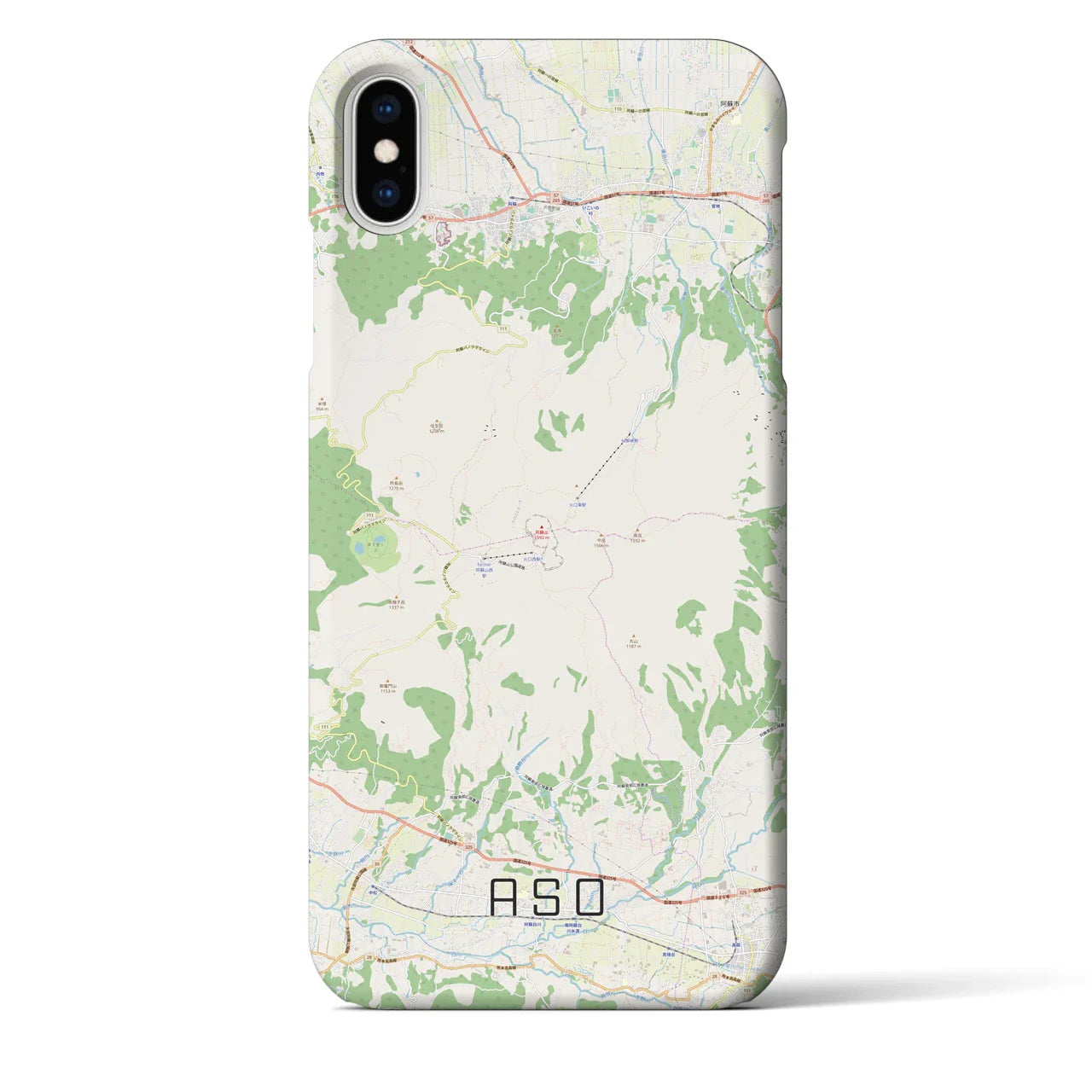 【阿蘇(熊本県)】地図柄iPhoneケース(バックカバータイプ)