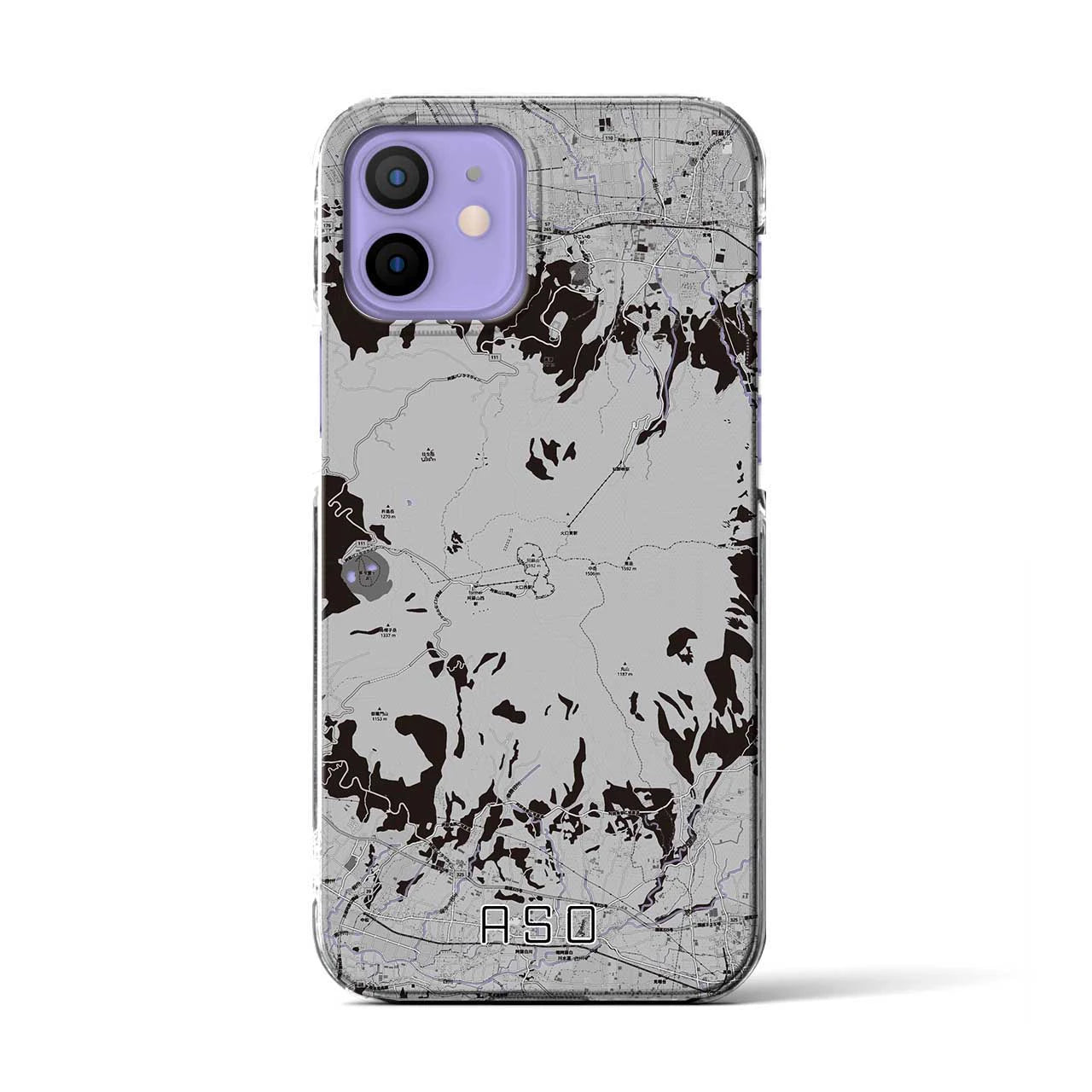 【阿蘇(熊本県)】地図柄iPhoneケース(クリアタイプ)