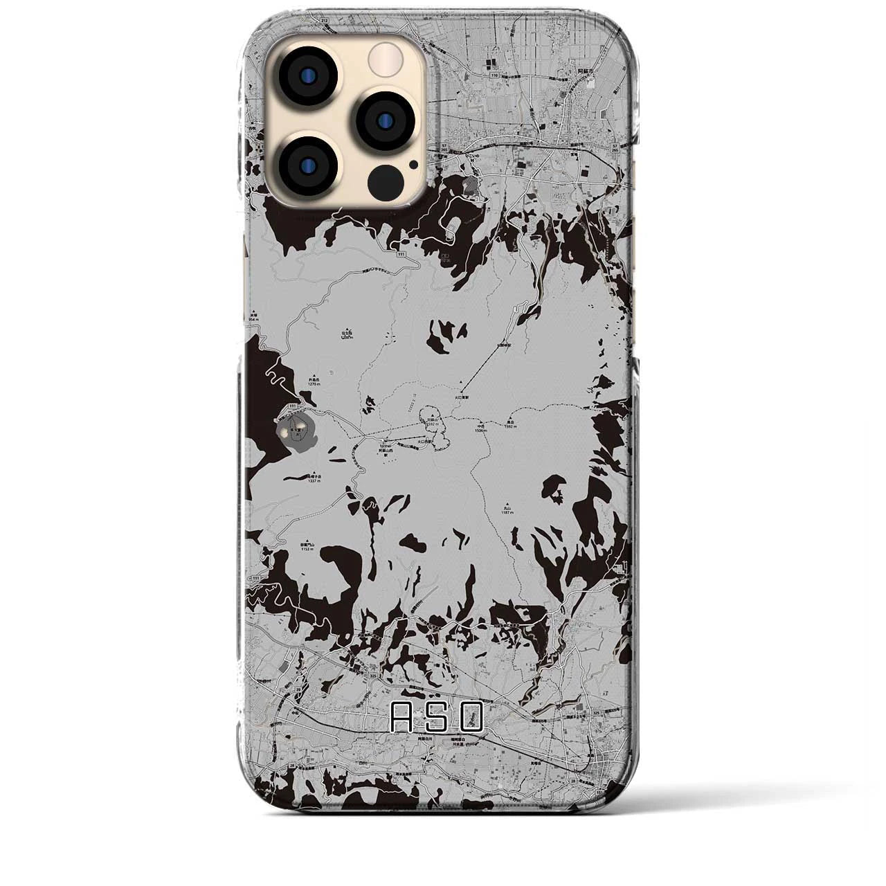 【阿蘇(熊本県)】地図柄iPhoneケース(クリアタイプ)