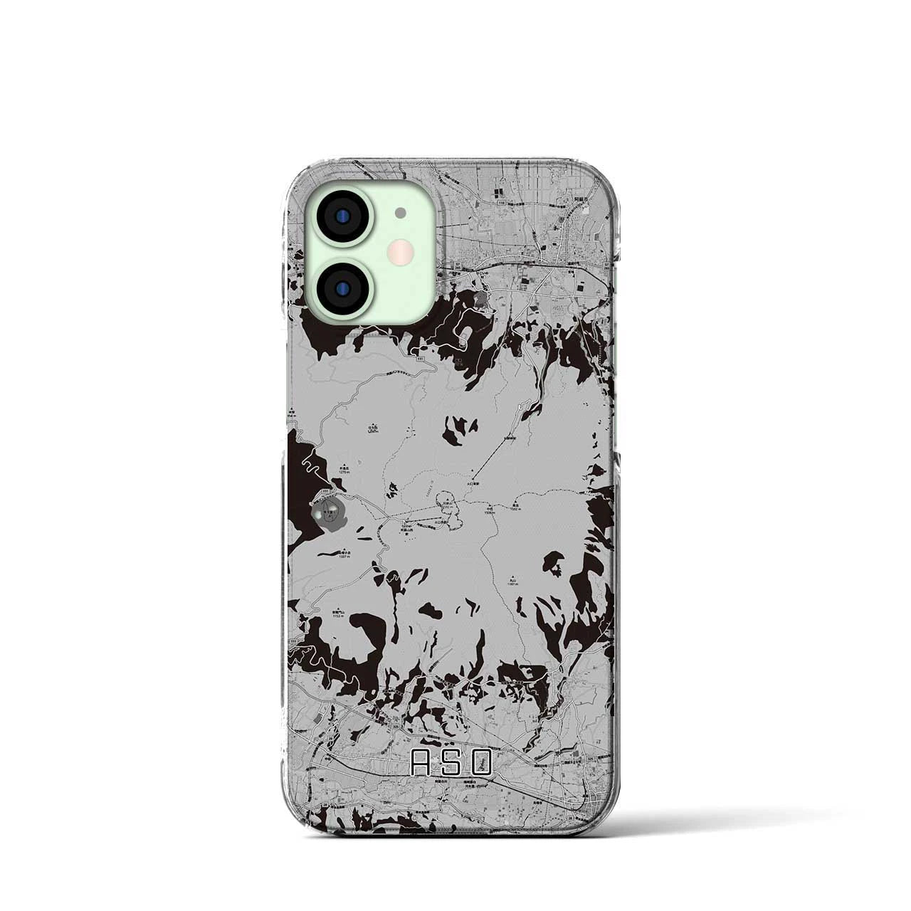 【阿蘇(熊本県)】地図柄iPhoneケース(クリアタイプ)