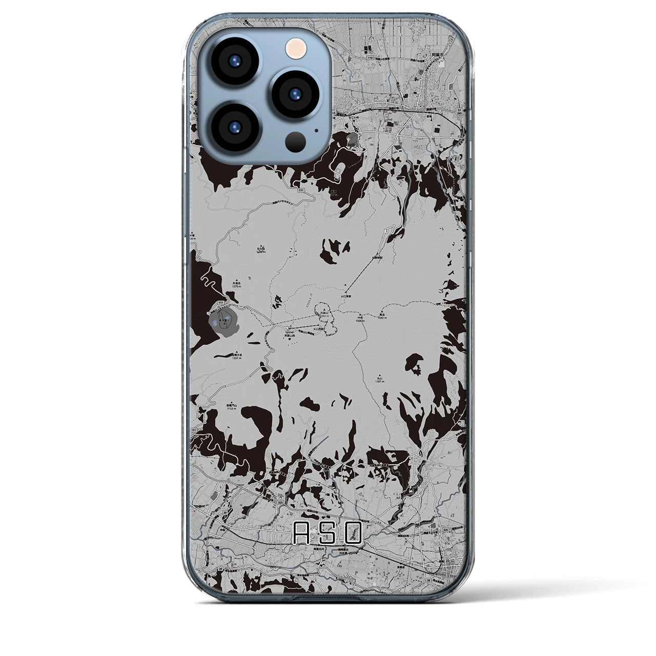 【阿蘇(熊本県)】地図柄iPhoneケース(クリアタイプ)