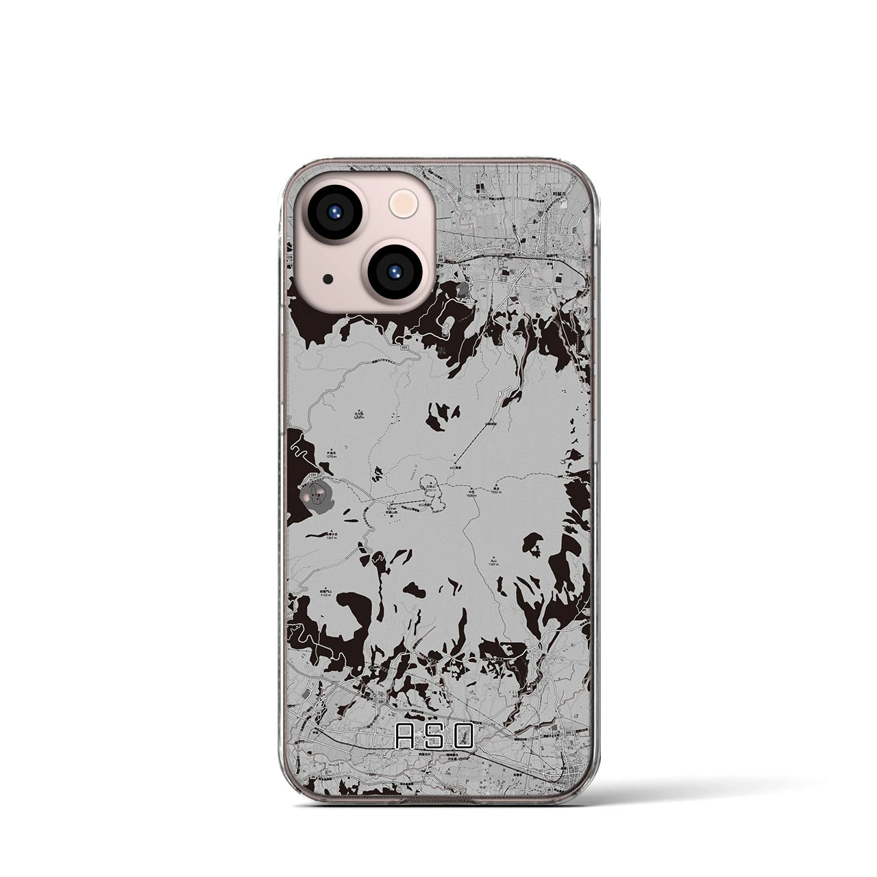 【阿蘇(熊本県)】地図柄iPhoneケース(クリアタイプ)