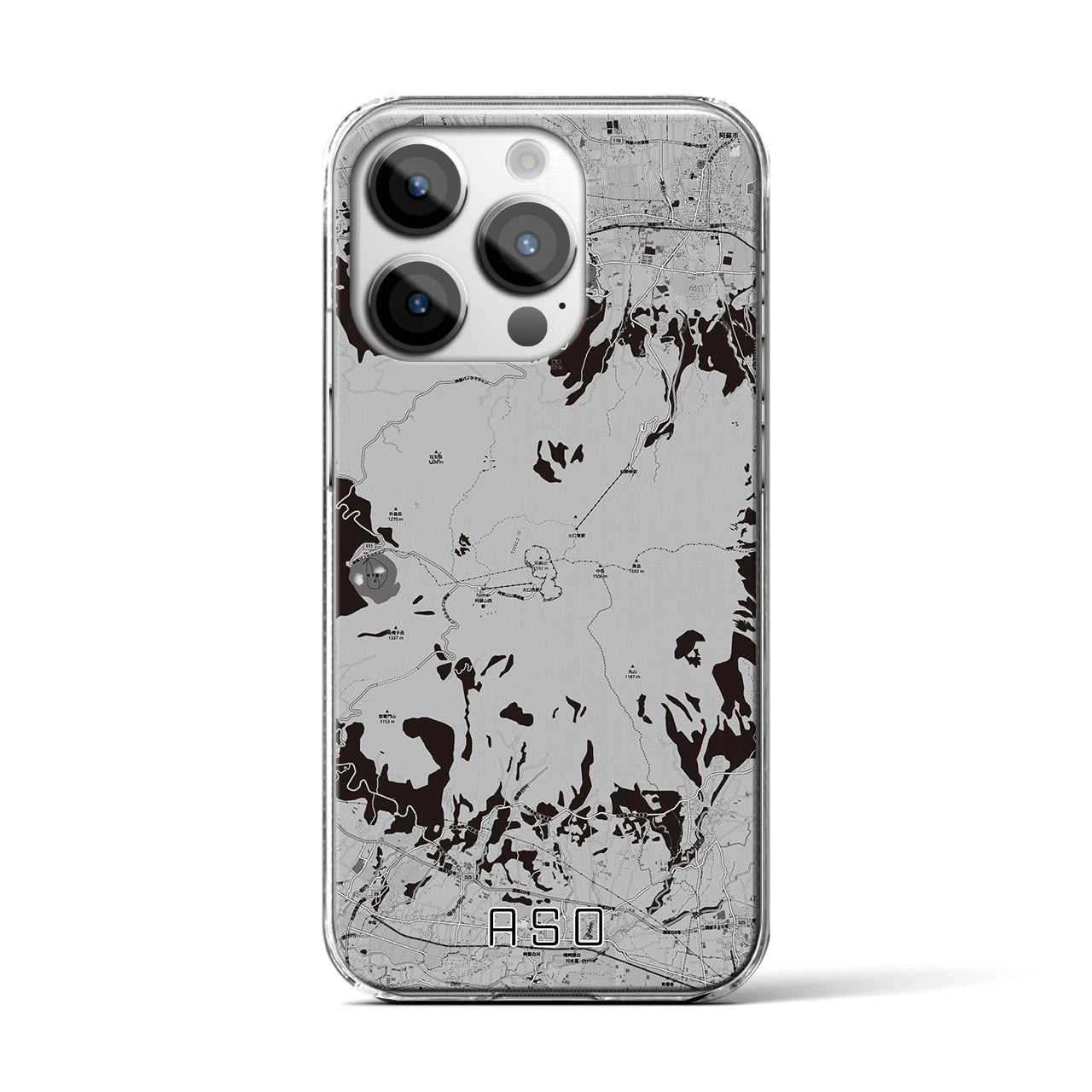 【阿蘇(熊本県)】地図柄iPhoneケース(クリアタイプ)