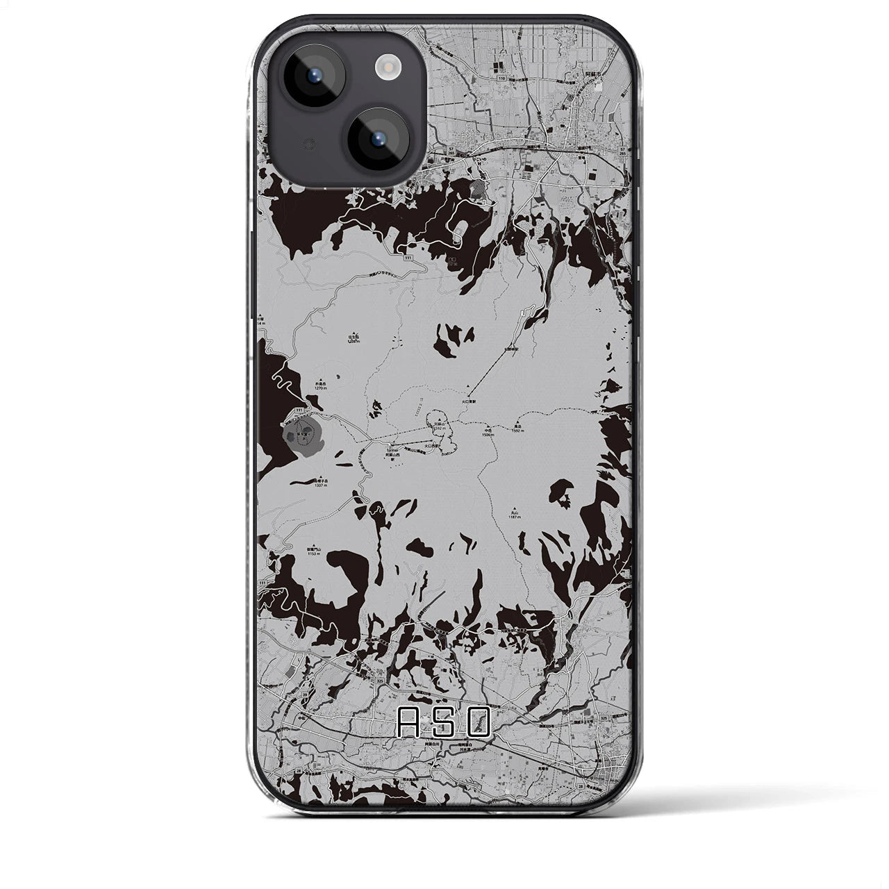 【阿蘇(熊本県)】地図柄iPhoneケース(クリアタイプ)